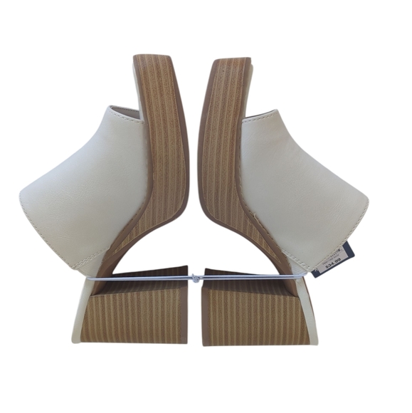 Universal Thread Gabby Faux Leather Platform Mule Heels 6 Cream - Picture 15 of 16